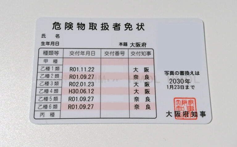 危険物取扱者 乙種第３類試験と免状申請について（自然発火性物質及び禁水性物質）